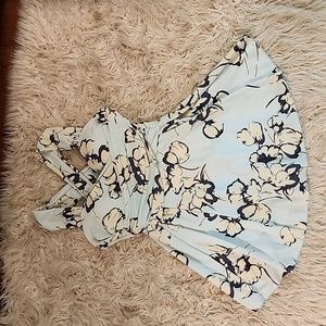 Bathing suit size small color blue and cream